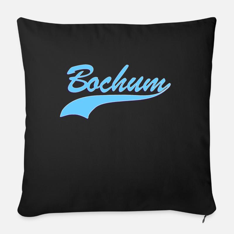 Bochum Retro Schriftzug - Sofakissenbezug 45 x 45 cm - Schwarz