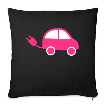Electric Car Fast Future Gift Vehicle - Sofa pillowcase 17,3'' x 17,3'' (45 x 45 cm) - black - Front