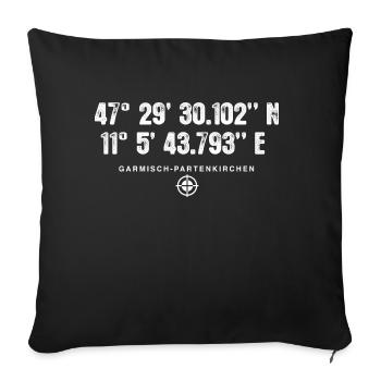 Garmisch-Partenkirchen Geocacher Standort Stadt - Sofakissenbezug 45 x 45 cm - Schwarz - Vorne