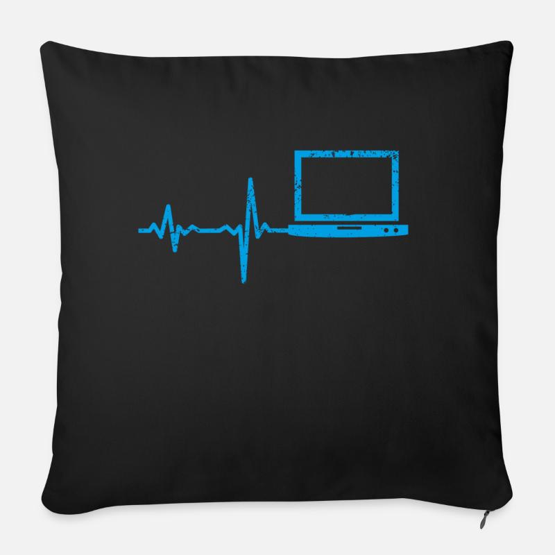 Geschenk Heartbeat Notebook PC - Sofakissenbezug 45 x 45 cm - Schwarz