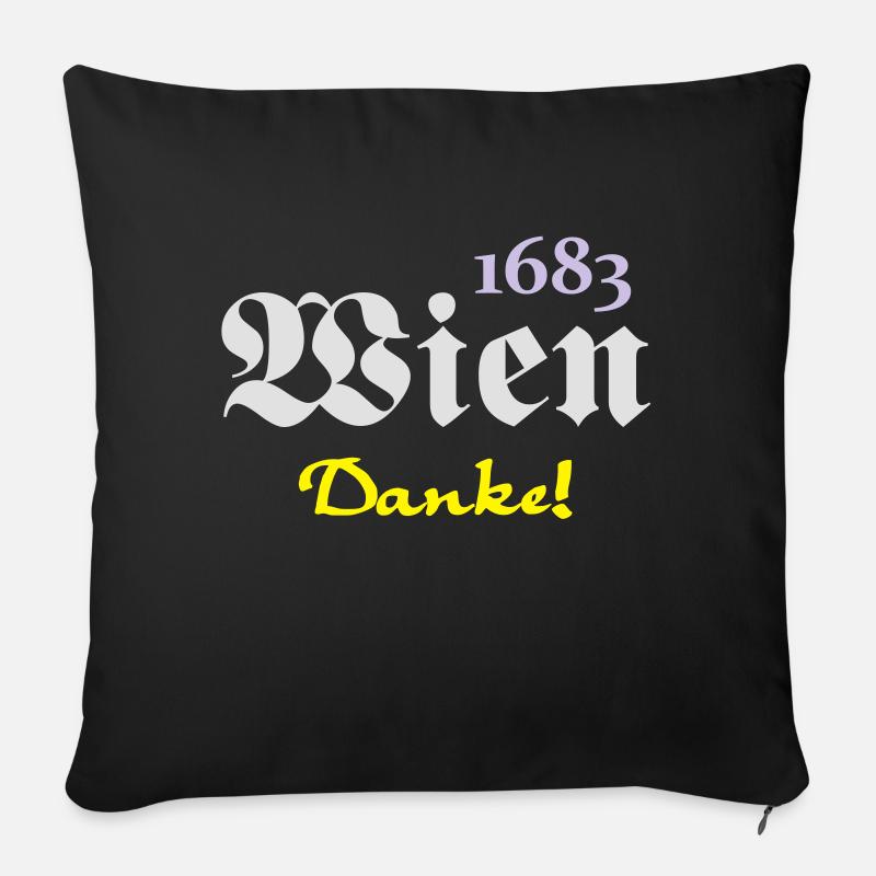 1683 Wien - Danke (3) - Sofakissenbezug 45 x 45 cm - Schwarz