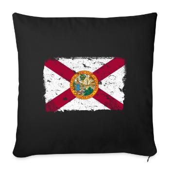 Floride Drapeau Vintage - Housse de coussin décorative 45 x 45 cm - noir - Devant