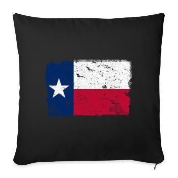 Texas vintage flag - Sofa pillowcase 17,3'' x 17,3'' (45 x 45 cm) - black - Front