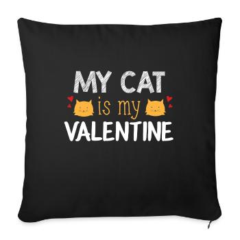Cats T-Shirt & Gift - Sofa pillowcase 17,3'' x 17,3'' (45 x 45 cm) - black - Front