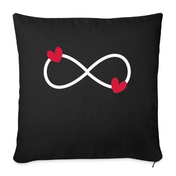 Infinity symbol love - Sofa pillowcase 17,3'' x 17,3'' (45 x 45 cm) - black - Front