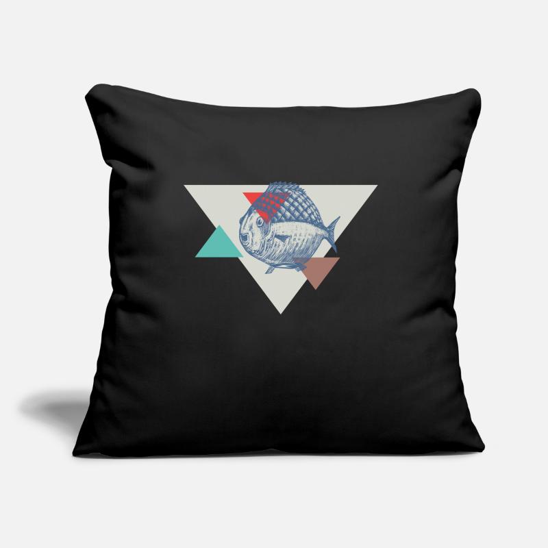 Conception de triangle de poisson Housse de coussin décorative 45 x 45 cm