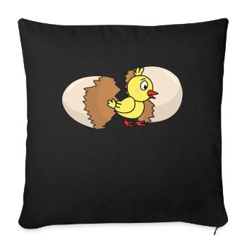 Chick poultry chicken chickens egg chicken egg easter egg - Sofa pillowcase 17,3'' x 17,3'' (45 x 45 cm) - black - Front