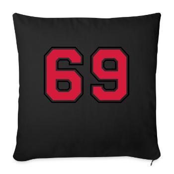 69__f2 - Sofa pillowcase 17,3'' x 17,3'' (45 x 45 cm) - black - Front