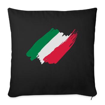 italie, drapeau italien,bandiera italiana - Housse de coussin décorative 45 x 45 cm - noir - Devant