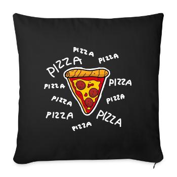 Pizza Pizza Pizza - Sofa pillowcase 17,3'' x 17,3'' (45 x 45 cm) - black - Front
