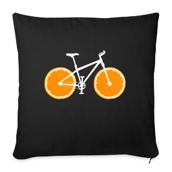 Fruit Bicycle Citron Lime Orange / Cadeau - Housse de coussin décorative 45 x 45 cm - noir - Devant