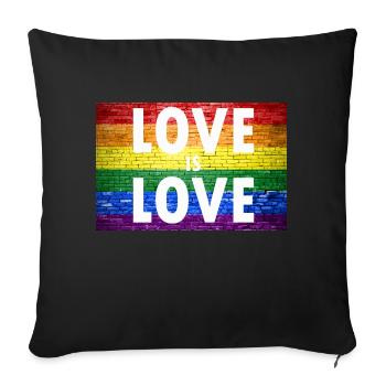 L'amour est l'amour Gay Pride - Housse de coussin décorative 45 x 45 cm - noir - Devant