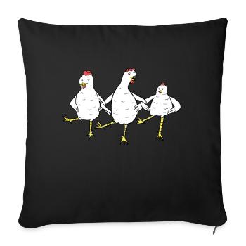 Chicken Dance - Sofa pillowcase 17,3'' x 17,3'' (45 x 45 cm) - black - Front