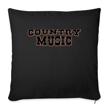 country music - Housse de coussin décorative 45 x 45 cm - noir - Devant
