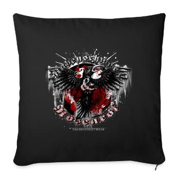 Rabenschwarz & Rosenrot - Sofakissenbezug 45 x 45 cm - Schwarz - Vorne