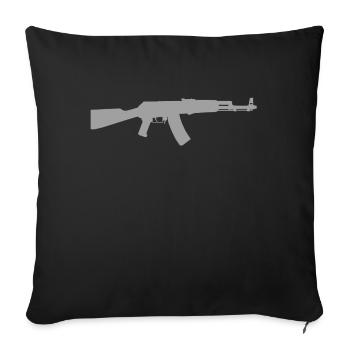 Gun 47 gris - Housse de coussin décorative 45 x 45 cm - noir - Devant