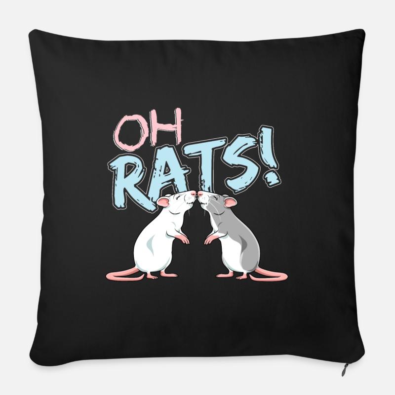 Oh Rats! - Sofa pillowcase 17,3'' x 17,3'' (45 x 45 cm) - black