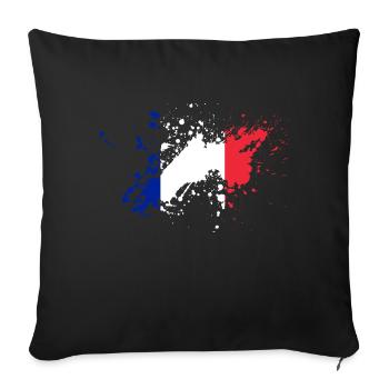 Blob drapeau france - Housse de coussin décorative 45 x 45 cm - noir - Devant
