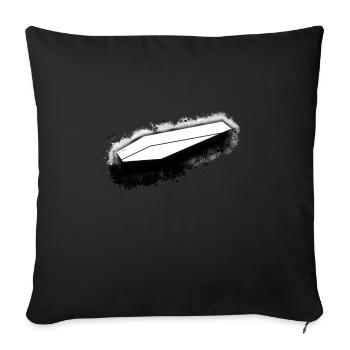 Cercueil Dracula lumineux - Housse de coussin décorative 45 x 45 cm - noir - Devant