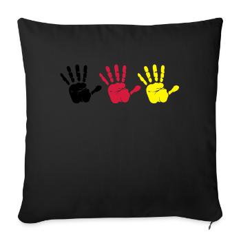 Handabdruck Trio - Sofakissenbezug 45 x 45 cm - Schwarz - Vorne