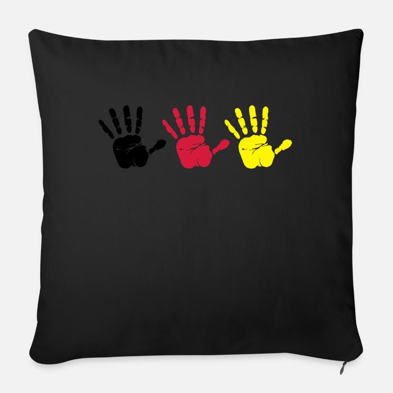 Handabdruck Trio - Sofakissenbezug 45 x 45 cm - Schwarz