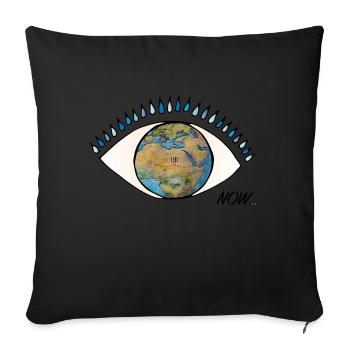 MAINTENANT ... "regarde" la terre! - Housse de coussin décorative 45 x 45 cm - noir - Devant