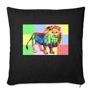 Lion - Sofa pillowcase 17,3'' x 17,3'' (45 x 45 cm) - black - Front
