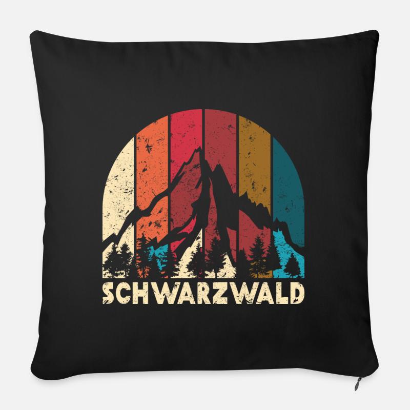 Schwarzwald Berge Geschenk - Sofakissenbezug 45 x 45 cm - Schwarz
