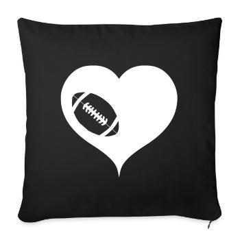 American football heart - Sofa pillowcase 17,3'' x 17,3'' (45 x 45 cm) - black - Front