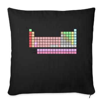 Tableau périodique des éléments - Housse de coussin décorative 45 x 45 cm - noir - Devant