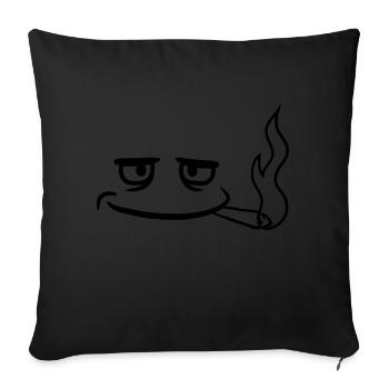 weed stoner kiffen hemp stoned drugs join smoking - Sofa pillowcase 17,3'' x 17,3'' (45 x 45 cm) - black - Front