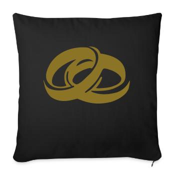 Wedding Rings - Sofa pillowcase 17,3'' x 17,3'' (45 x 45 cm) - black - Front