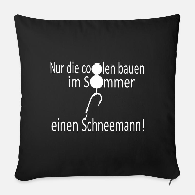 Schneemann im Sommer - Sofakissenbezug 45 x 45 cm - Schwarz