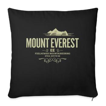 Mount Everest T-Shirt - Sofa pillowcase 17,3'' x 17,3'' (45 x 45 cm) - black - Front