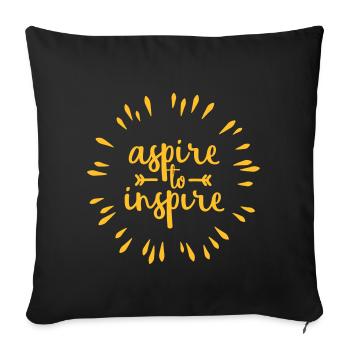 Aspire à inspirer | noir - Housse de coussin décorative 45 x 45 cm - noir - Devant