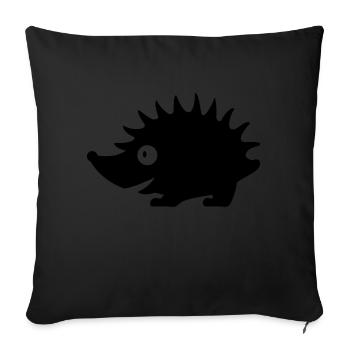 Igel / hedgehog (1c) - Sofakissenbezug 45 x 45 cm - Schwarz - Vorne