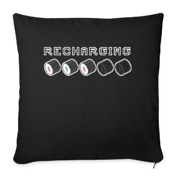 Rechargement Pixel Sushi - Housse de coussin décorative 45 x 45 cm - noir - Devant
