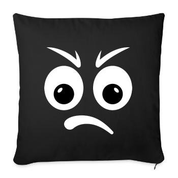 mad emoticon! - Sofa pillowcase 17,3'' x 17,3'' (45 x 45 cm) - black - Front