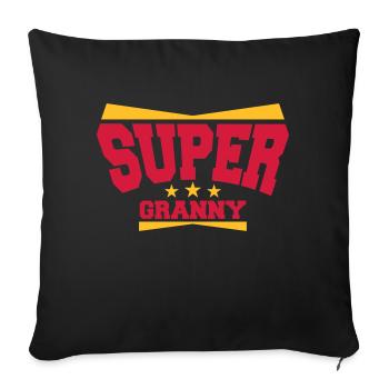 Super Granny Grandma Logo - Sofakissenbezug 45 x 45 cm - Schwarz - Vorne