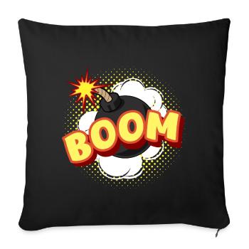 Comic BOOM Bombe Cartoon Geschenk - Sofakissenbezug 45 x 45 cm - Schwarz - Vorne