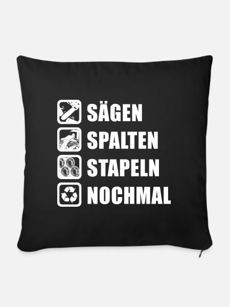 Holz Machen Holzfäller - Sofakissenbezug 45 x 45 cm - Schwarz