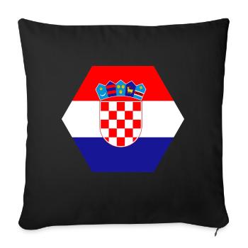 Diamond Croatia Home Love Gift Retro - Sofa pillowcase 17,3'' x 17,3'' (45 x 45 cm) - black - Front