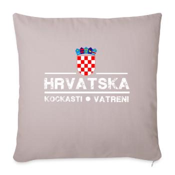 Croatia Fan Shirt. Hrvatska - Sofa pillowcase 17,3'' x 17,3'' (45 x 45 cm) - light taupe - Front
