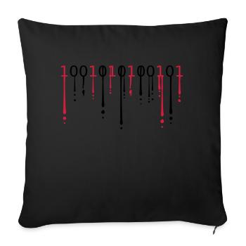 tropfen blut graffiti farbe 10010101 Zahlen muster - Sofakissenbezug 45 x 45 cm - Schwarz - Vorne