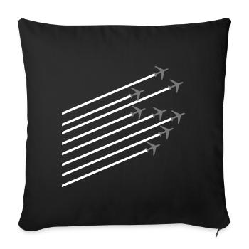 Flugzeug - Sofakissenbezug 45 x 45 cm - Schwarz - Vorne
