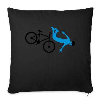 bicycle accident crash bicycle helmet cycling stu - Sofa pillowcase 17,3'' x 17,3'' (45 x 45 cm) - black - Front