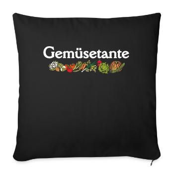 Tante végétale - Housse de coussin décorative 45 x 45 cm - noir - Devant