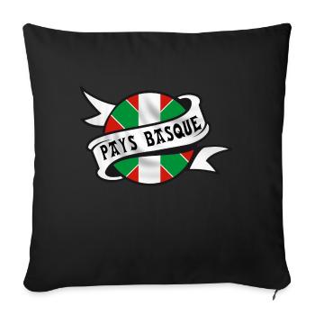 Pays Basque - Housse de coussin décorative 45 x 45 cm - noir - Devant