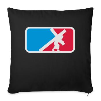 vêtements de sport croix crucifixion halage jésus - Housse de coussin décorative 45 x 45 cm - noir - Devant