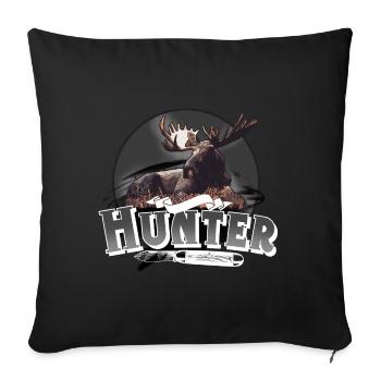 Hunter Jäger Jagen - Sofakissenbezug 45 x 45 cm - Schwarz - Vorne